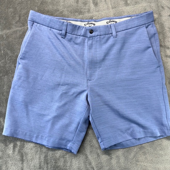 Callaway Golf Shorts Tech Performance‎ Blue Flat Front Mens Size 34 - Picture 1 of 7